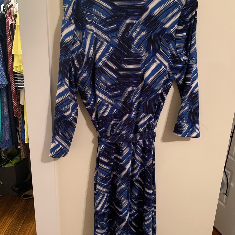Kasper Blue/white Wrap Dress